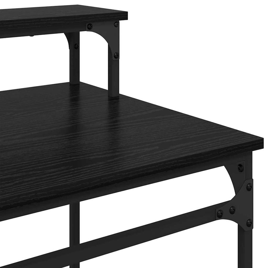 Bureau Zwart Eiken 80 x 50 x 90 cm Bewerkt hout