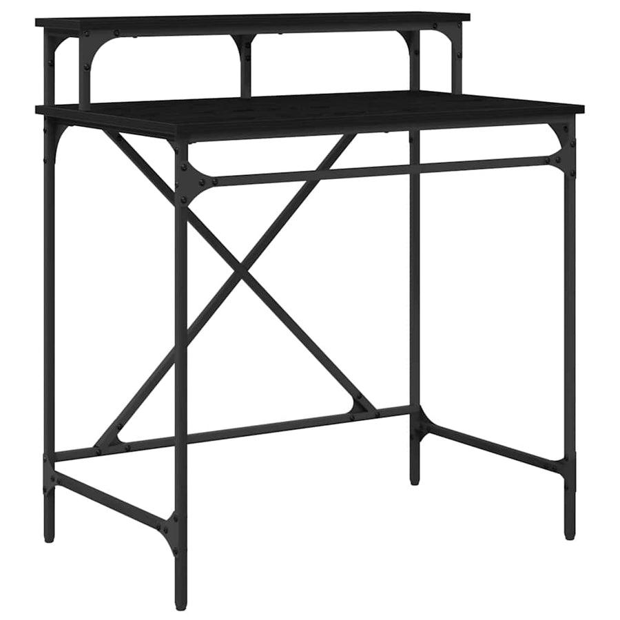 Bureau Zwart Eiken 80 x 50 x 90 cm Bewerkt hout