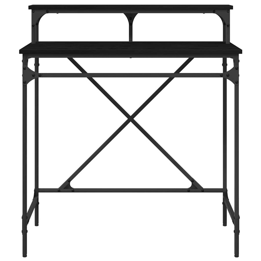 Bureau Zwart Eiken 80 x 50 x 90 cm Bewerkt hout