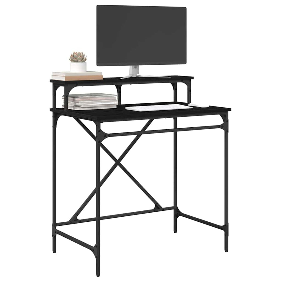 Bureau Zwart Eiken 80 x 50 x 90 cm Bewerkt hout