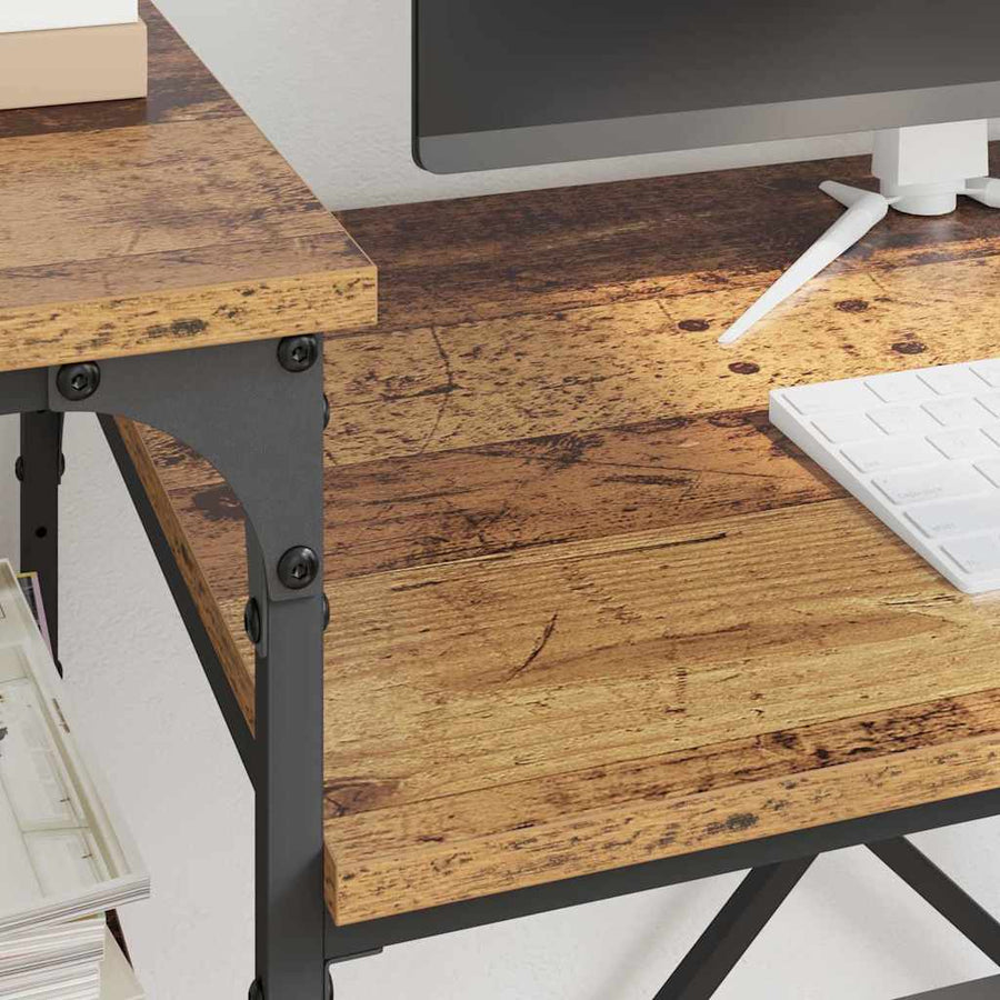 Bureau Oud Hout 135 x 50 x 90 cm Bewerkt hout