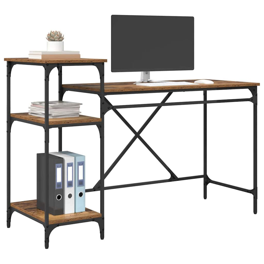 Bureau Oud Hout 135 x 50 x 90 cm Bewerkt hout