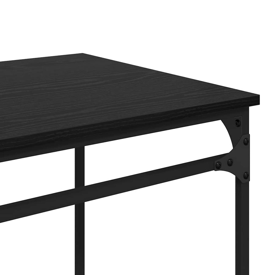 Bureau Zwart Eiken 135 x 50 x 90 cm Bewerkt hout