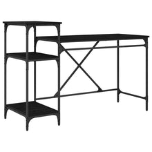 Bureau Zwart Eiken 135 x 50 x 90 cm Bewerkt hout