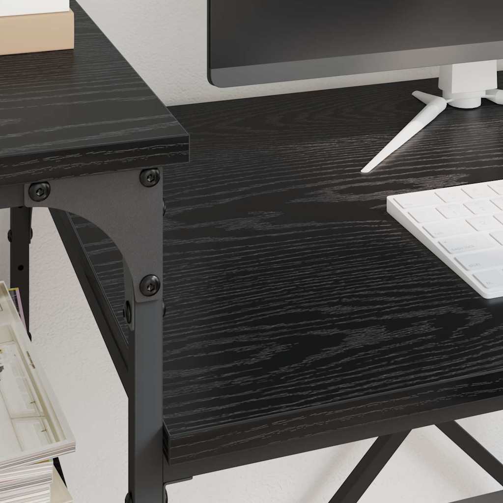 Bureau Zwart Eiken 105 x 50 x 90 cm Bewerkt hout