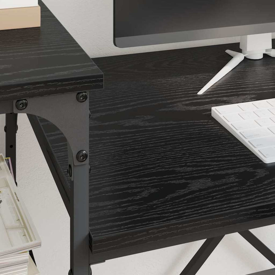 Bureau Zwart Eiken 105 x 50 x 90 cm Bewerkt hout