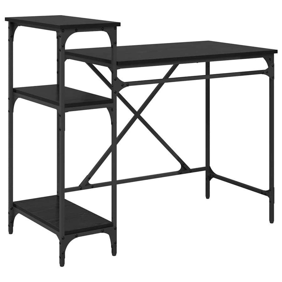 Bureau Zwart Eiken 105 x 50 x 90 cm Bewerkt hout