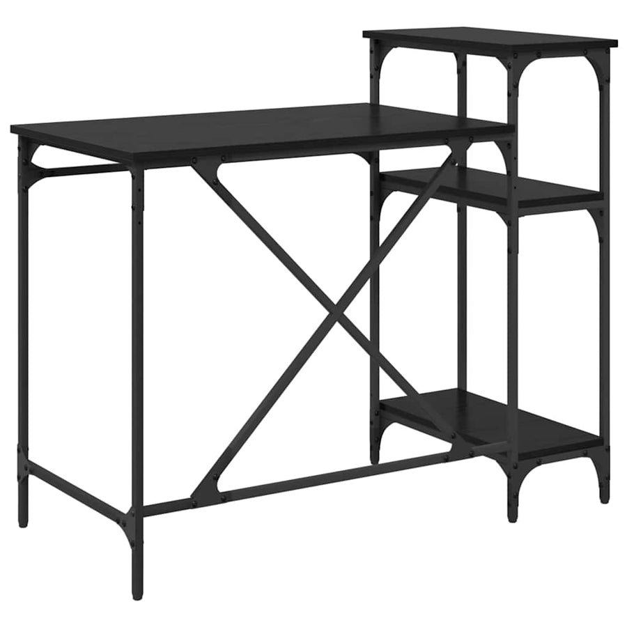 Bureau Zwart Eiken 105 x 50 x 90 cm Bewerkt hout