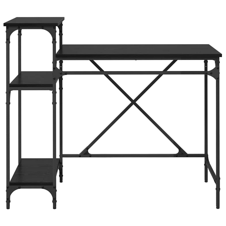Bureau Zwart Eiken 105 x 50 x 90 cm Bewerkt hout