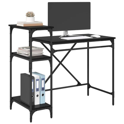 Bureau Zwart Eiken 105 x 50 x 90 cm Bewerkt hout