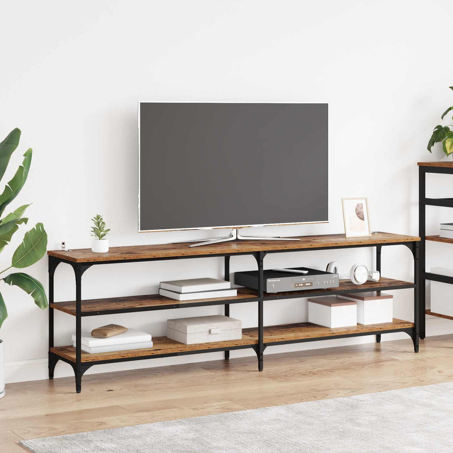 TV-kast Oud Hout 160 x 30 x 50 cm Gemonteerd hout en ijzer
