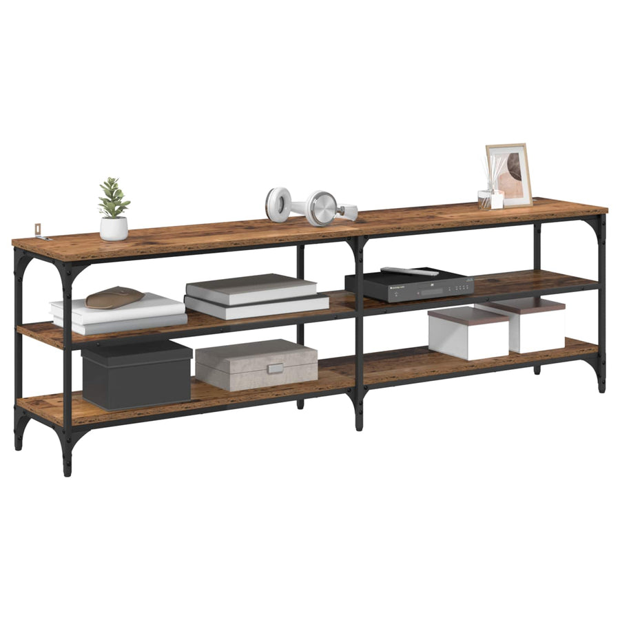 TV-kast Oud Hout 160 x 30 x 50 cm Gemonteerd hout en ijzer