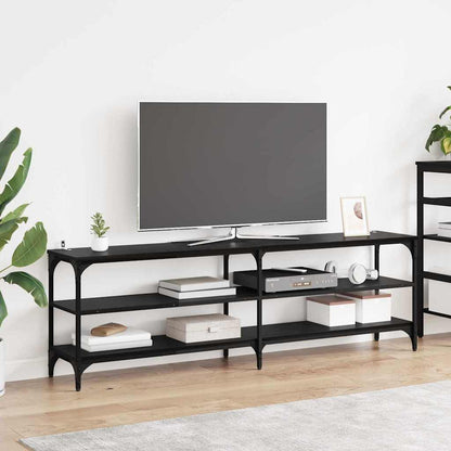 TV-kast Zwart Eiken 160 x 30 x 50 cm Gemonteerd hout en ijzer