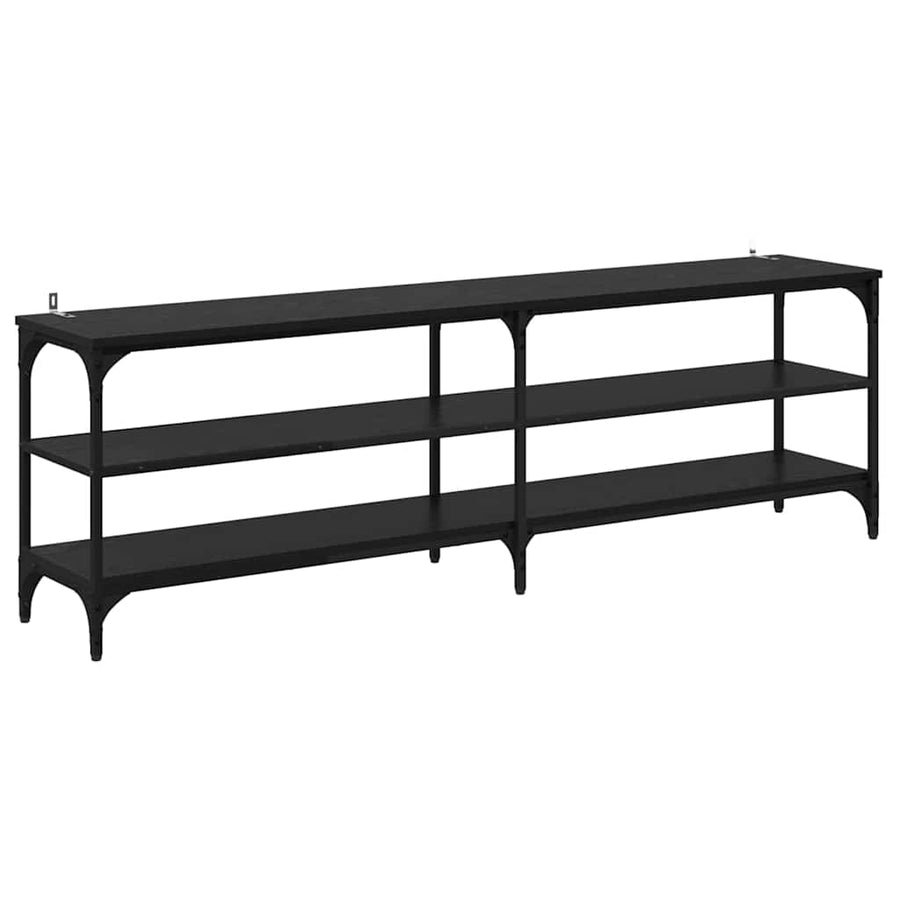 TV-kast Zwart Eiken 160 x 30 x 50 cm Gemonteerd hout en ijzer