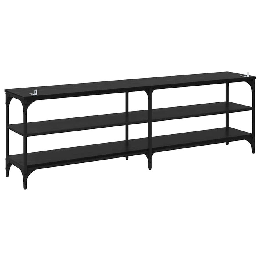 TV-kast Zwart Eiken 160 x 30 x 50 cm Gemonteerd hout en ijzer