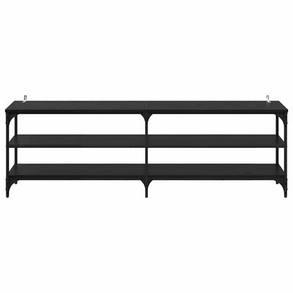TV-kast Zwart Eiken 160 x 30 x 50 cm Gemonteerd hout en ijzer