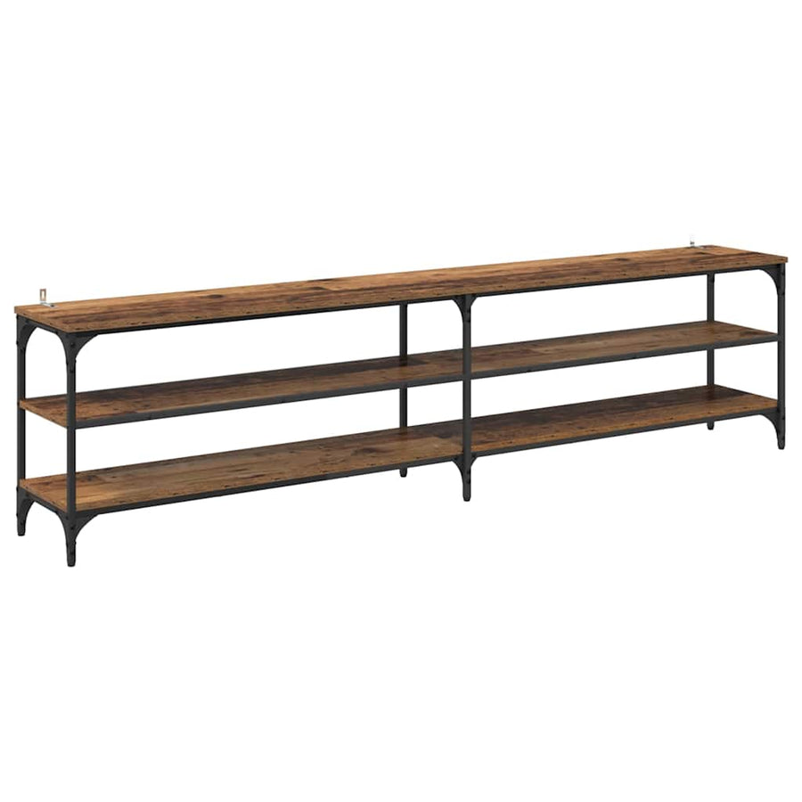 TV-kast Oud Hout 200 x 30 x 50 cm Gemonteerd hout en ijzer