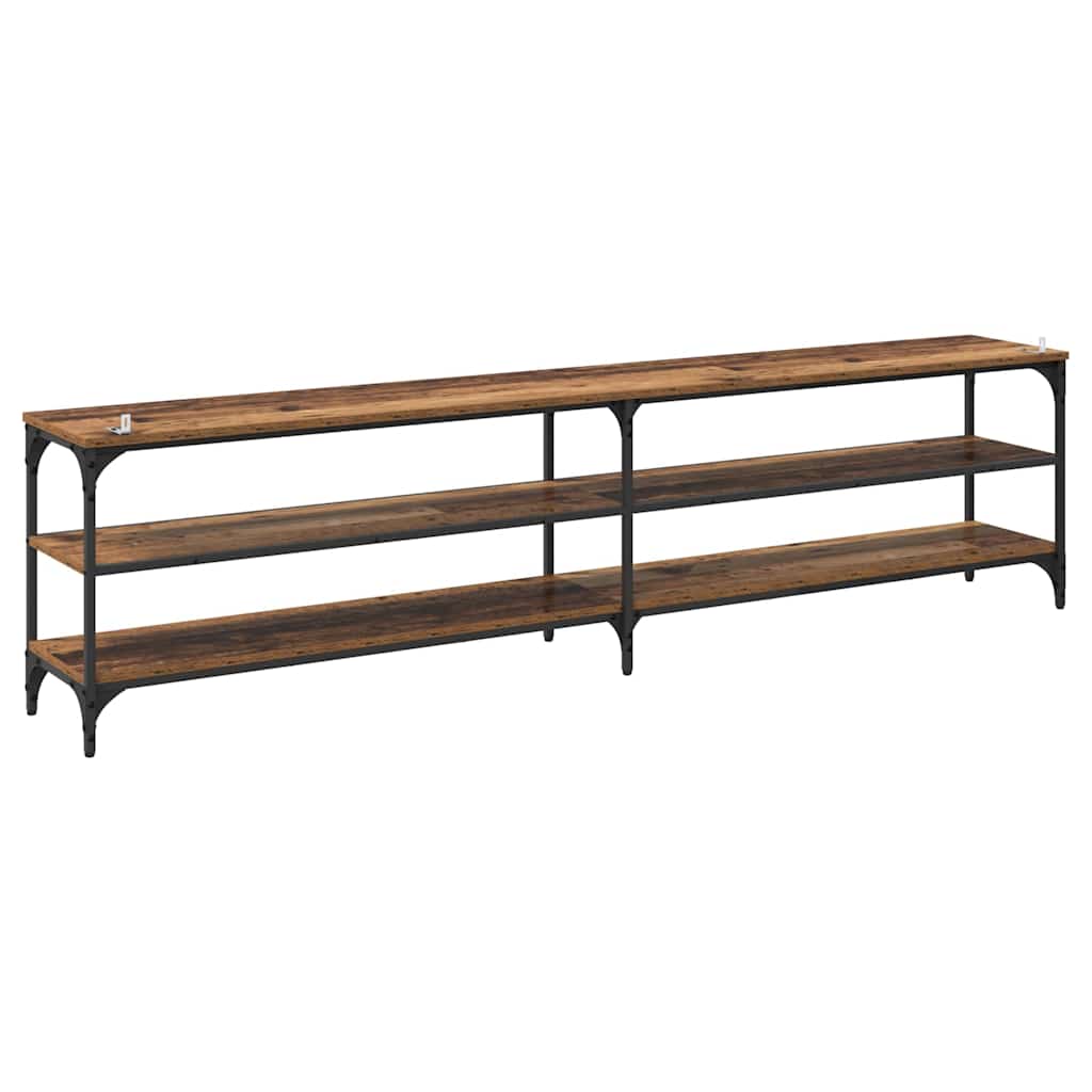 TV-kast Oud Hout 200 x 30 x 50 cm Gemonteerd hout en ijzer