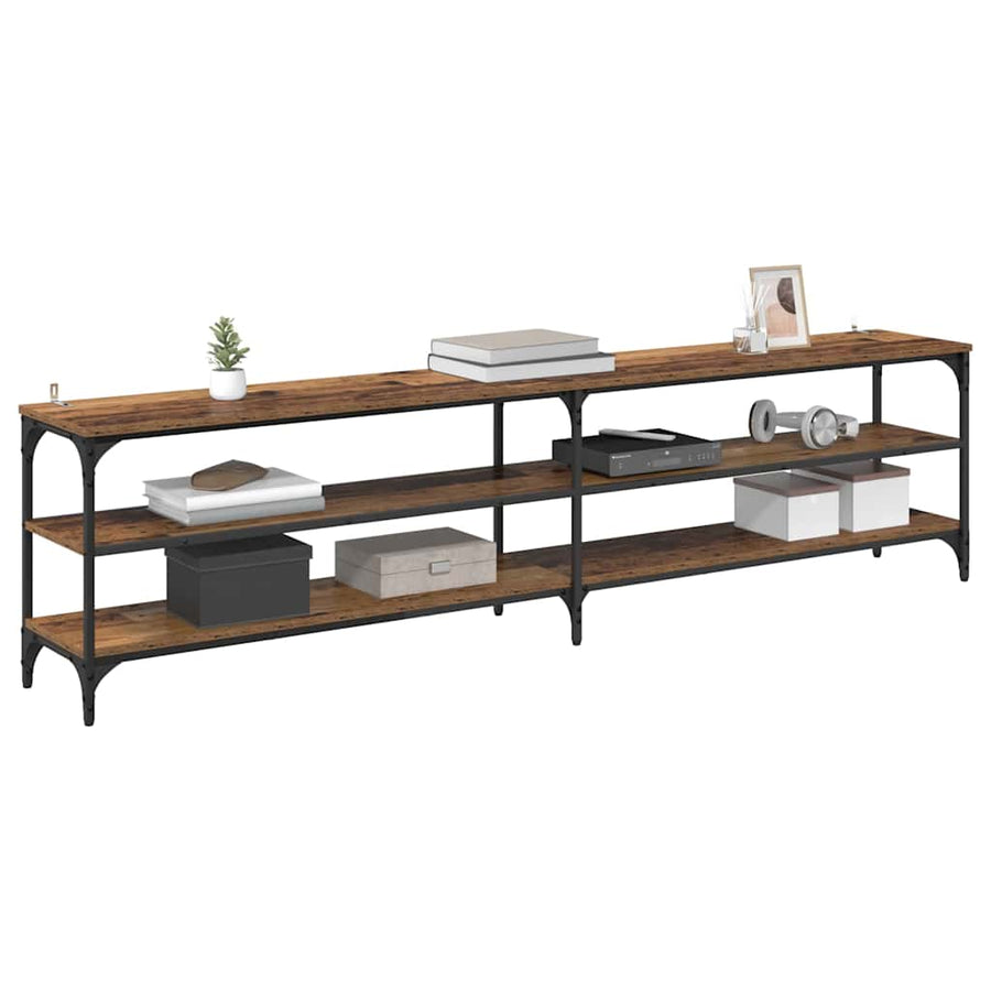 TV-kast Oud Hout 200 x 30 x 50 cm Gemonteerd hout en ijzer