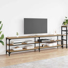 TV cabinet Artisan Oak 200 x 30 x 50 cm Assembled wood and iron