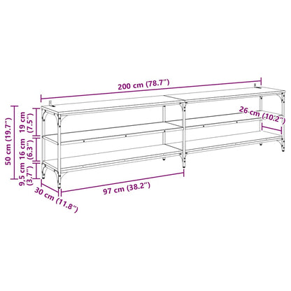 TV-kast Artisan Eiken 200 x 30 x 50 cm Gemonteerd hout en ijzer