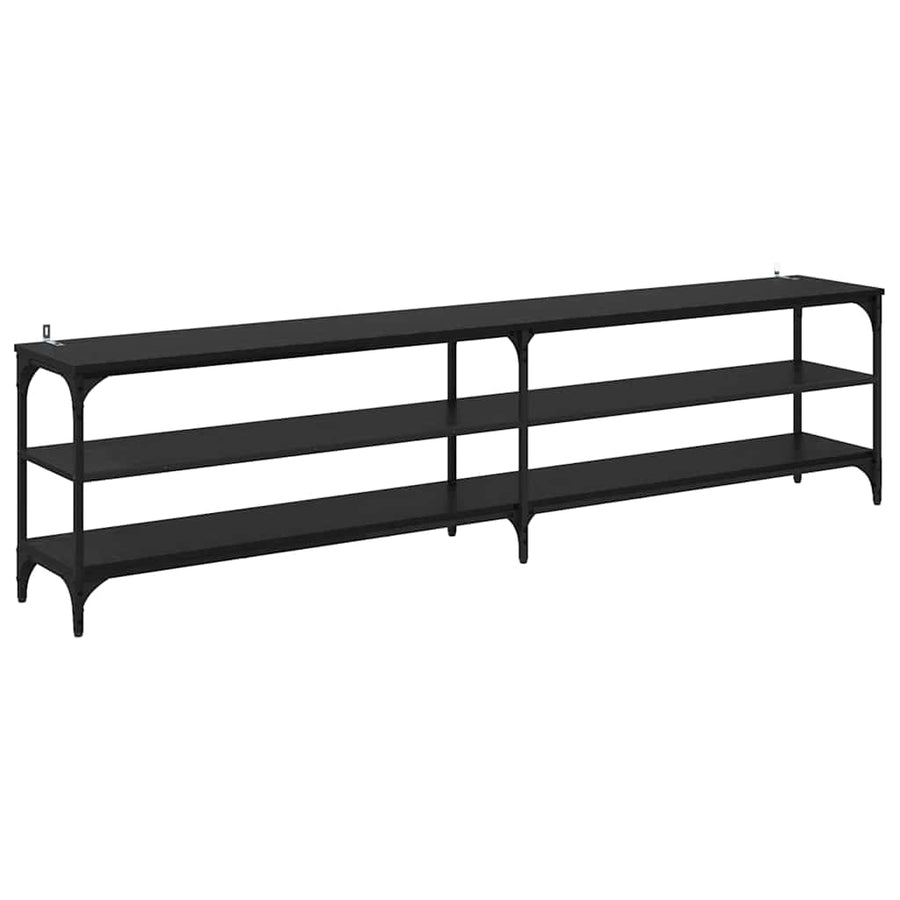 TV-kast Zwart Eiken 200 x 30 x 50 cm Gemonteerd hout en ijzer