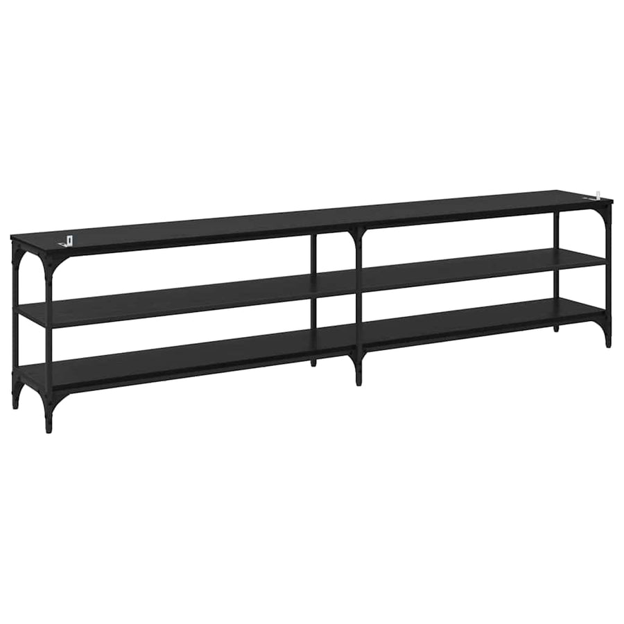 TV-kast Zwart Eiken 200 x 30 x 50 cm Gemonteerd hout en ijzer