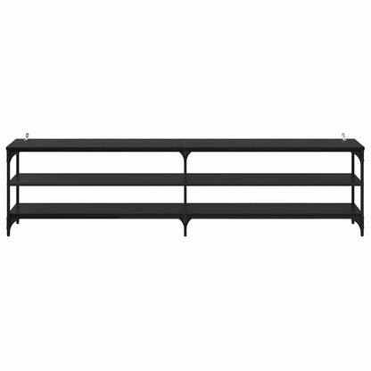 TV-kast Zwart Eiken 200 x 30 x 50 cm Gemonteerd hout en ijzer