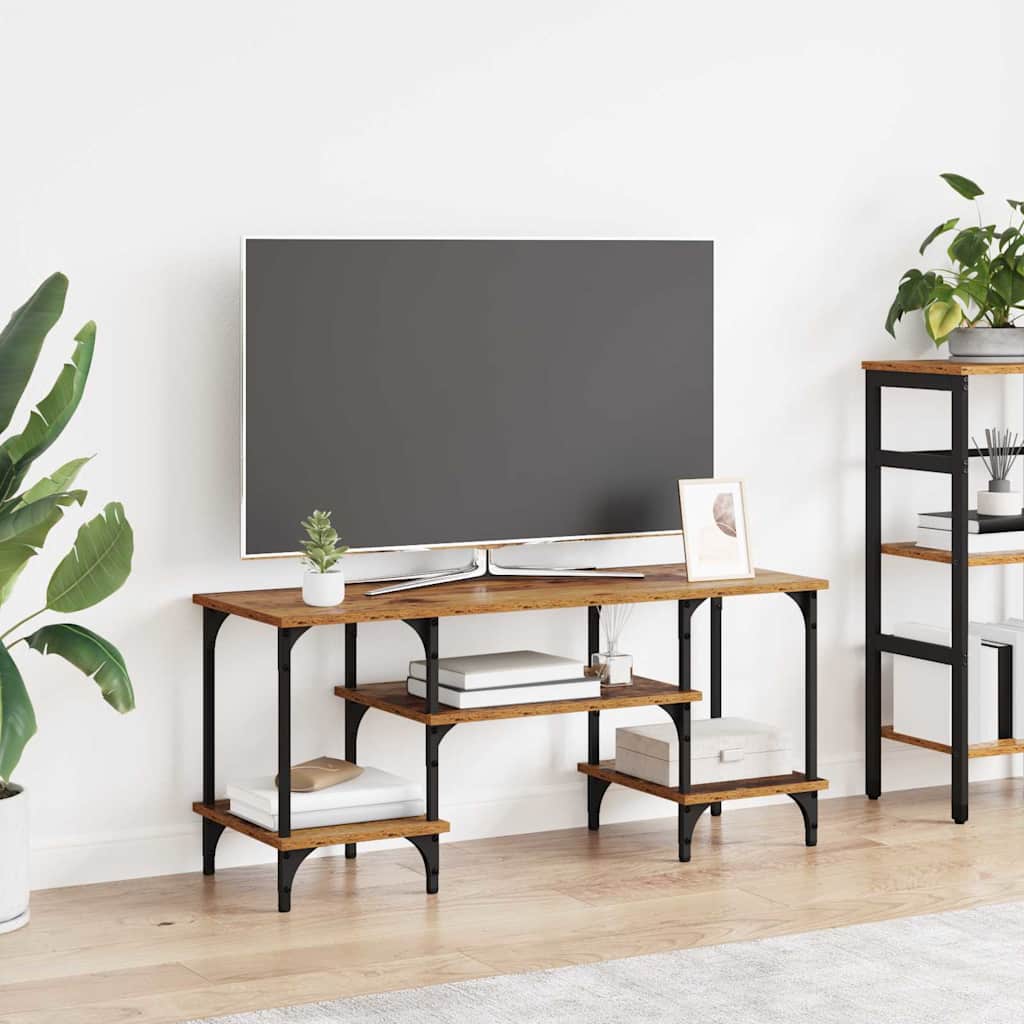 TV-kast Oud Hout 102 x 35 x 45,5 cm Gemonteerd hout en ijzer