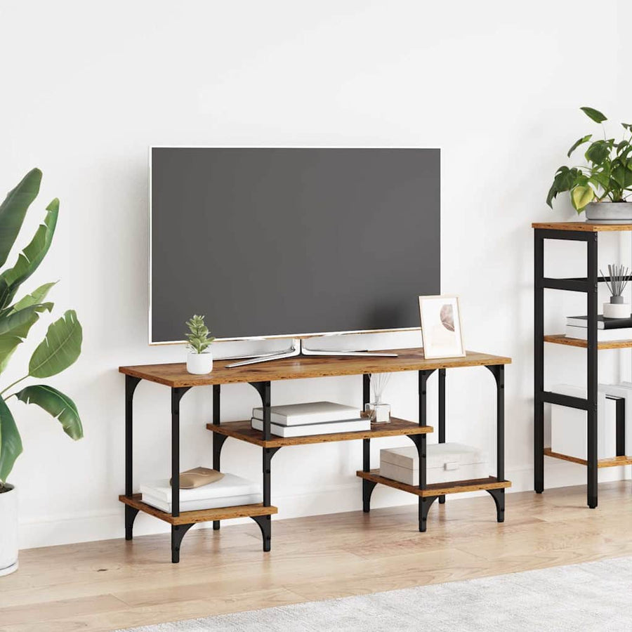 TV-kast Oud Hout 102 x 35 x 45,5 cm Gemonteerd hout en ijzer