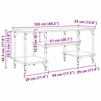 TV-kast Oud Hout 102 x 35 x 45,5 cm Gemonteerd hout en ijzer