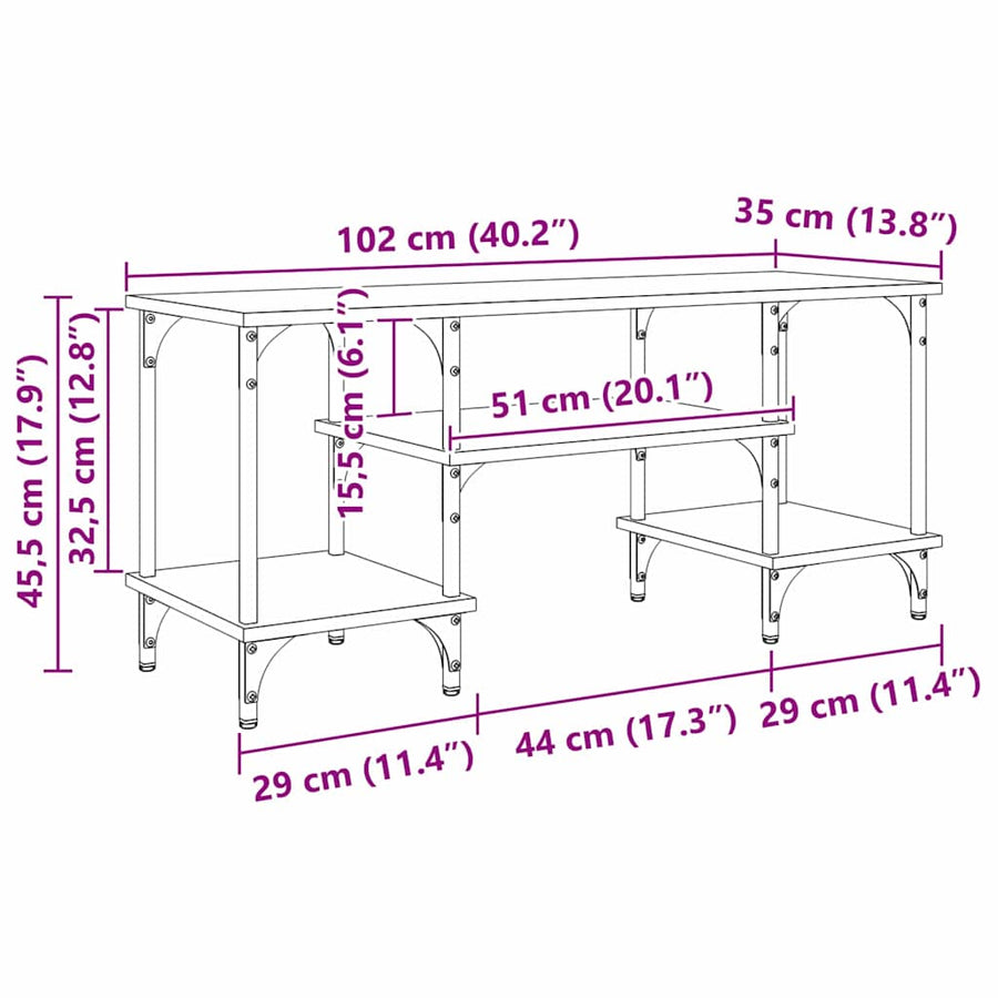 TV-kast Artisan Eiken 102 x 35 x 45,5 cm