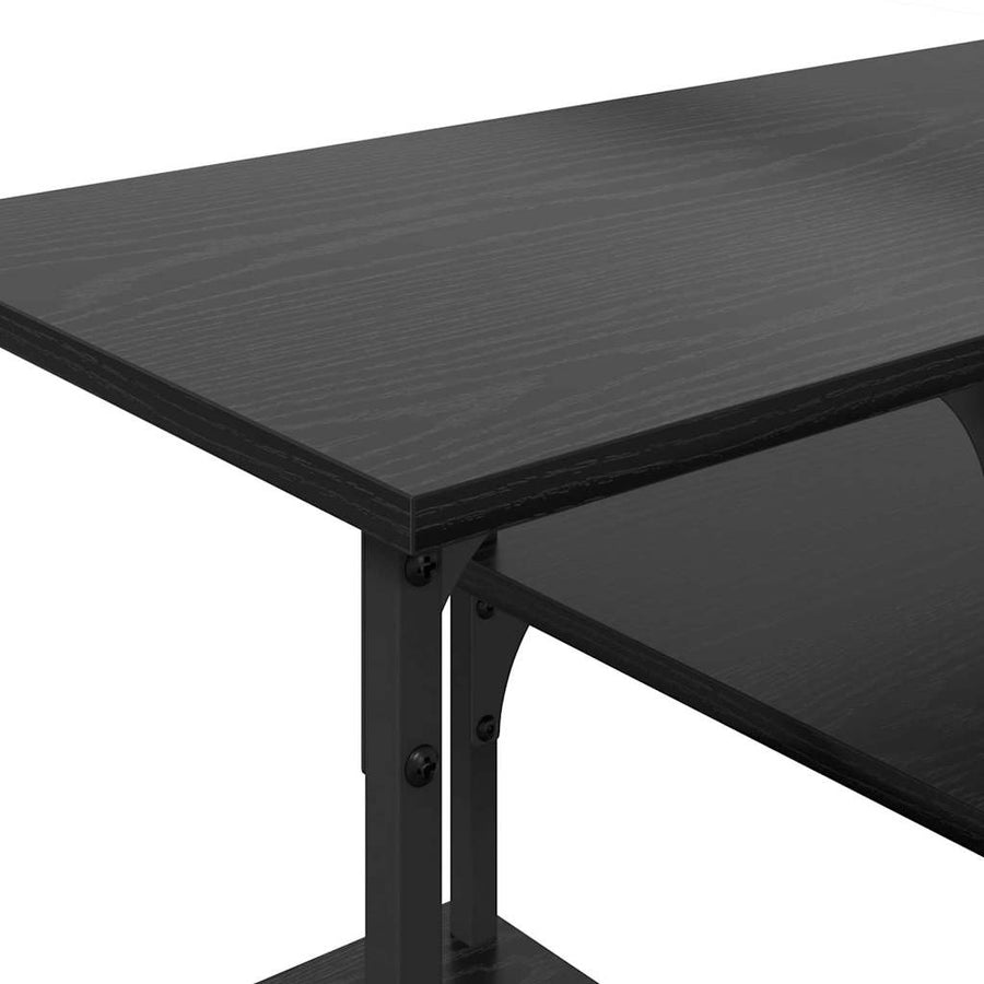 TV-kast Zwart Eiken 102 x 35 x 45,5 cm Gemonteerd hout en ijzer