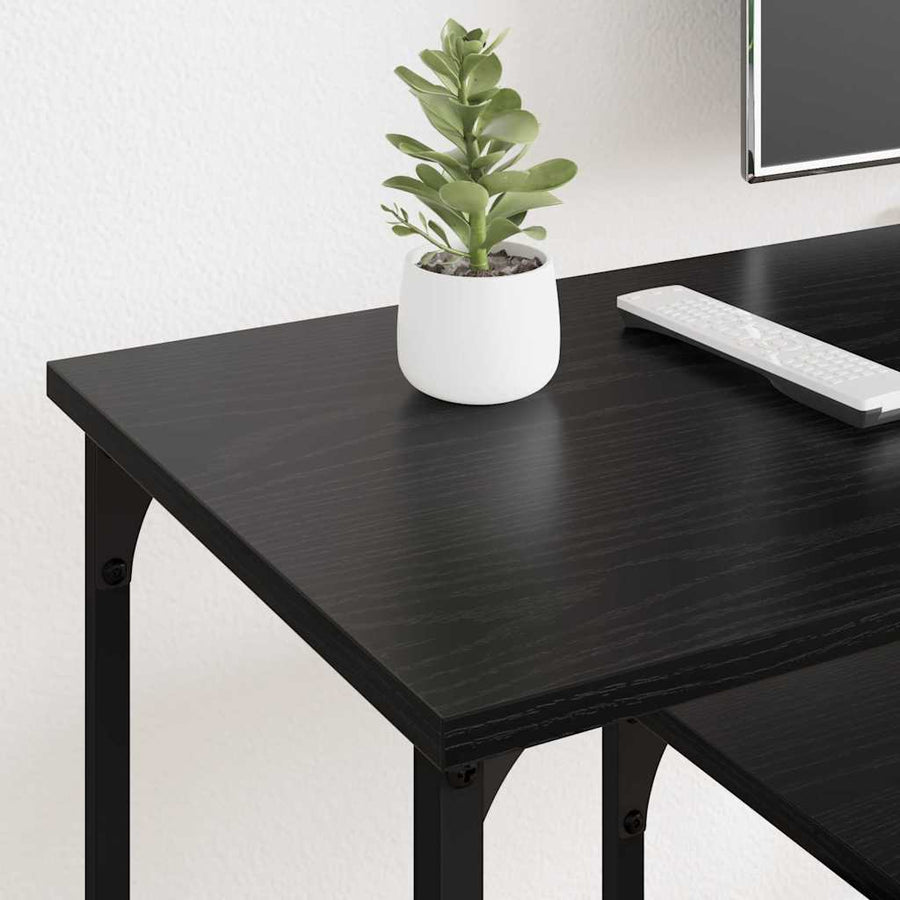 TV-kast Zwart Eiken 102 x 35 x 45,5 cm Gemonteerd hout en ijzer