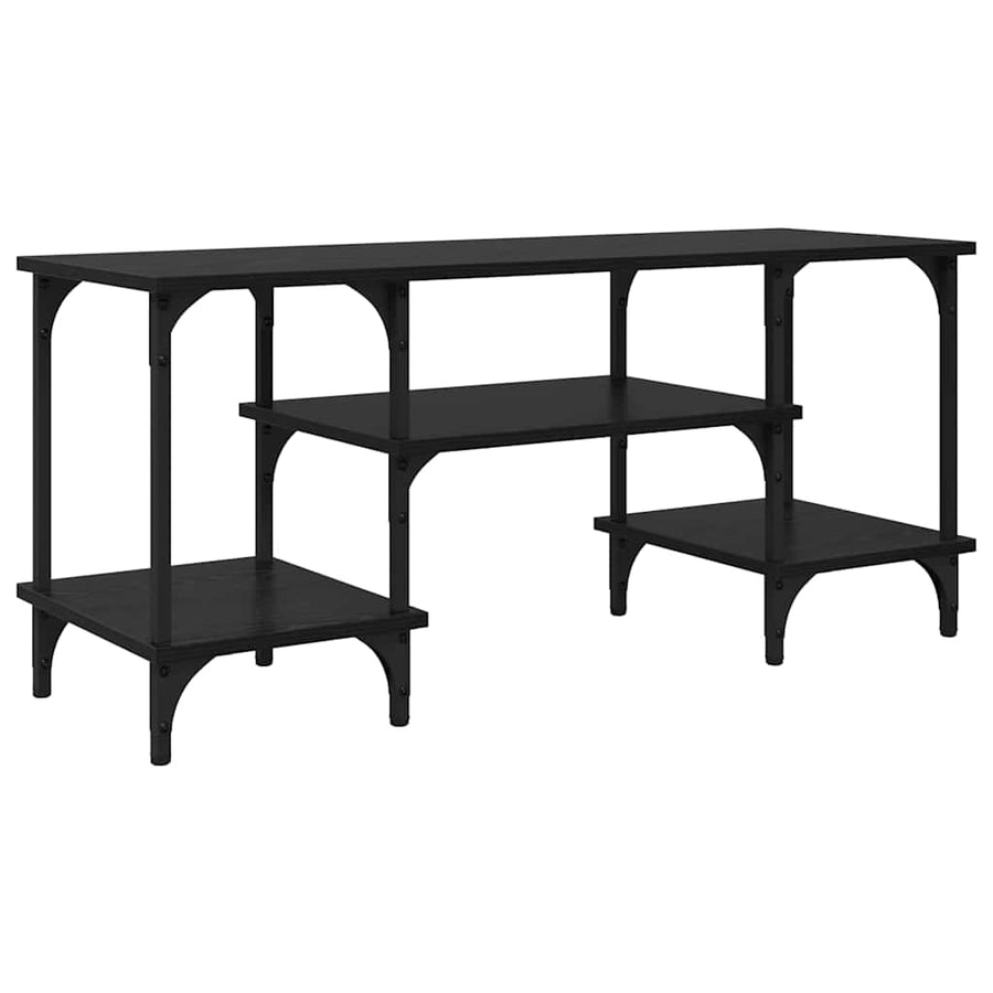 TV-kast Zwart Eiken 102 x 35 x 45,5 cm Gemonteerd hout en ijzer