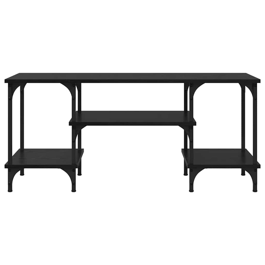 TV-kast Zwart Eiken 102 x 35 x 45,5 cm Gemonteerd hout en ijzer
