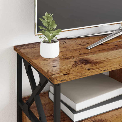 TV-kast Oud Hout 90 x 33 x 45 cm Engineered hout en staal