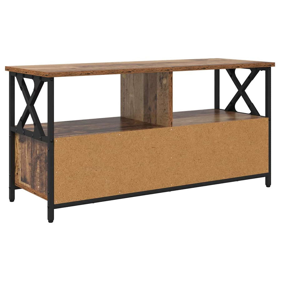 TV-kast Oud Hout 90 x 33 x 45 cm Engineered hout en staal