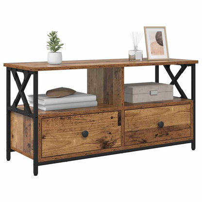 TV-kast Oud Hout 90 x 33 x 45 cm Engineered hout en staal