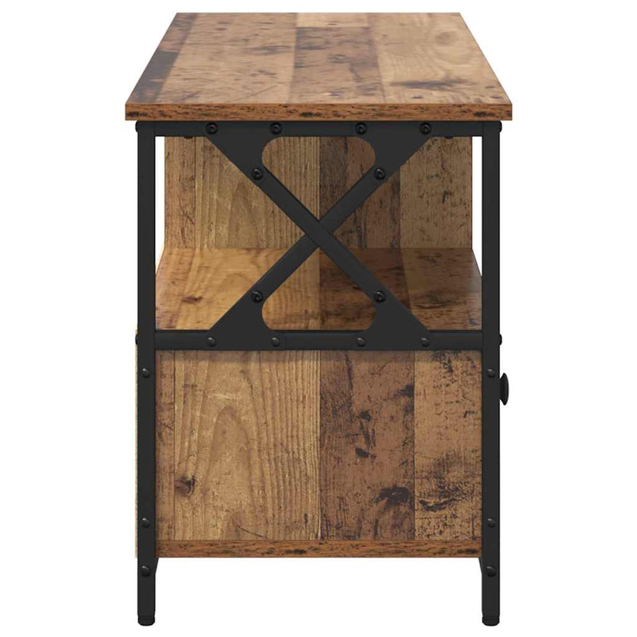 TV-kast Oud Hout 90 x 33 x 45 cm Engineered hout en staal