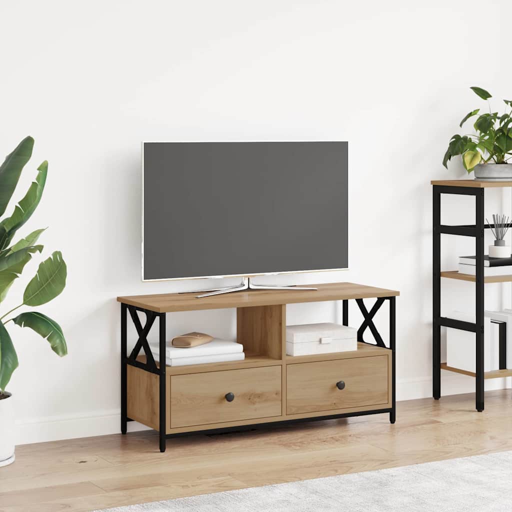 TV-kast Artisan Eiken 90 x 33 x 45 cm Engineered hout en staal