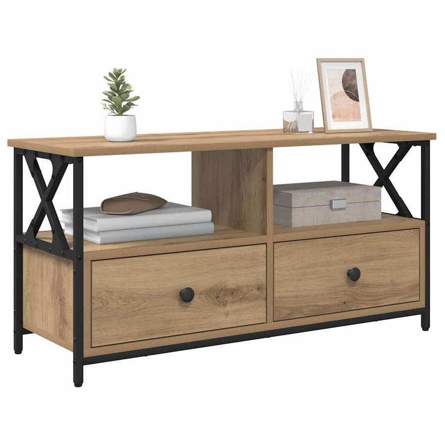 TV-kast Artisan Eiken 90 x 33 x 45 cm Engineered hout en staal