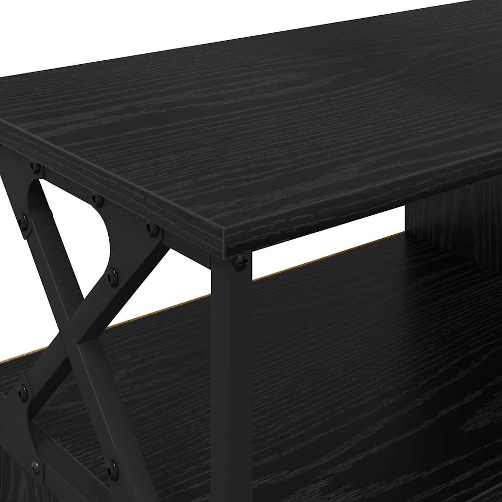 TV-kast Zwart Eiken 90 x 33 x 45 cm Engineered hout en staal