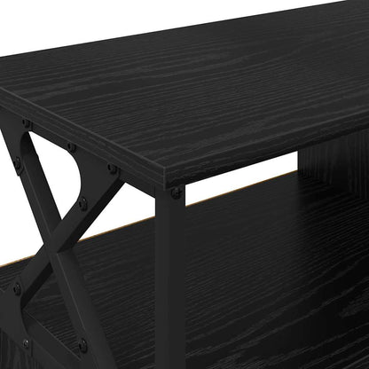TV-kast Zwart Eiken 90 x 33 x 45 cm Engineered hout en staal