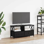 TV-kast zwart eiken 90x33x45 cm engineered hout staal