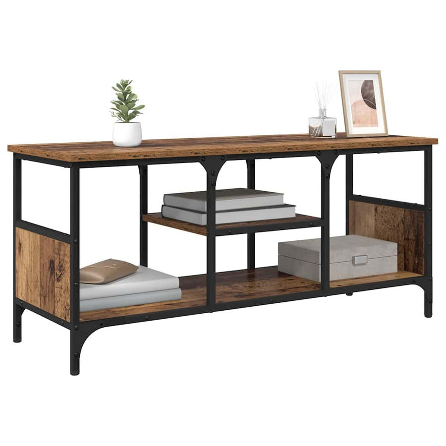 TV-kast Oud Hout 100 x 35 x 45 cm Gemonteerd hout en ijzer