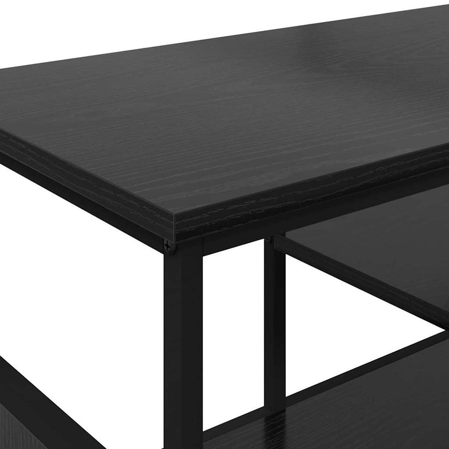 TV-kast Zwart Eiken 100 x 35 x 45 cm Gemonteerd hout en ijzer
