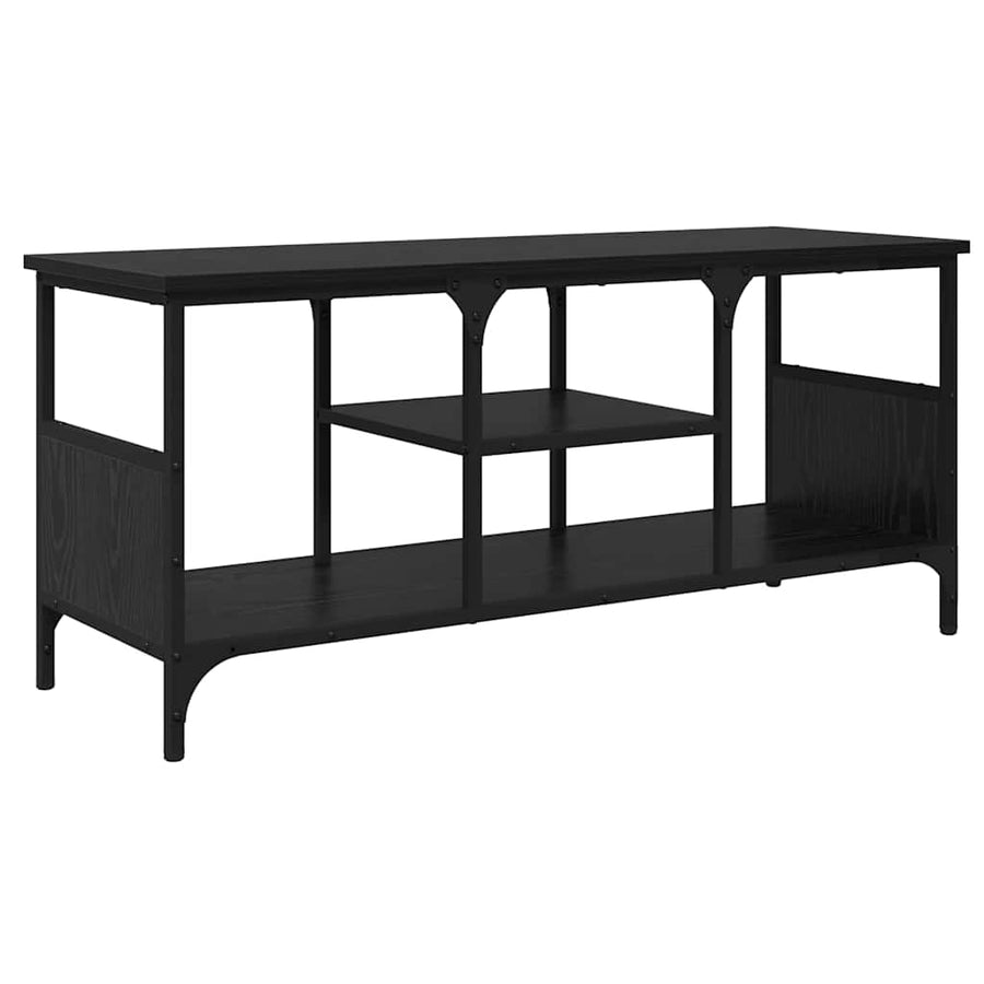 TV-kast Zwart Eiken 100 x 35 x 45 cm Gemonteerd hout en ijzer