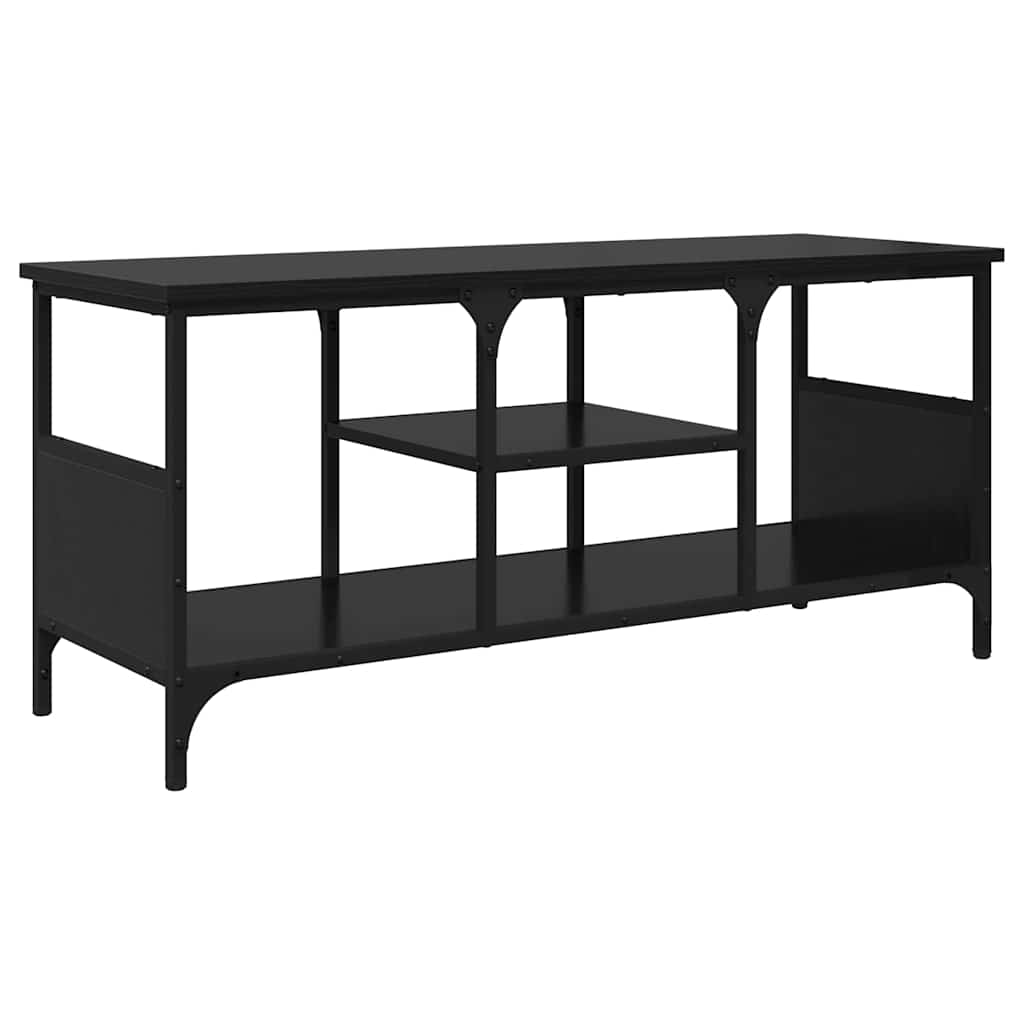 TV-kast Zwart Eiken 100 x 35 x 45 cm Gemonteerd hout en ijzer