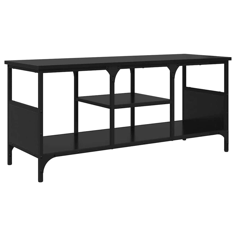 TV-kast Zwart Eiken 100 x 35 x 45 cm Gemonteerd hout en ijzer